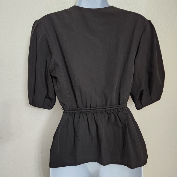 Rebecca Minkoff Black Puff Sleeve Top - Picture 2 of 9